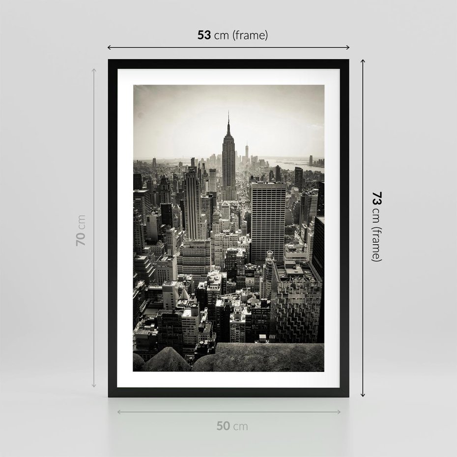 Plakat w ramie 50x70 - Dusza wielkiego miasta - Manhattan, Nowy Jork - rama czarna