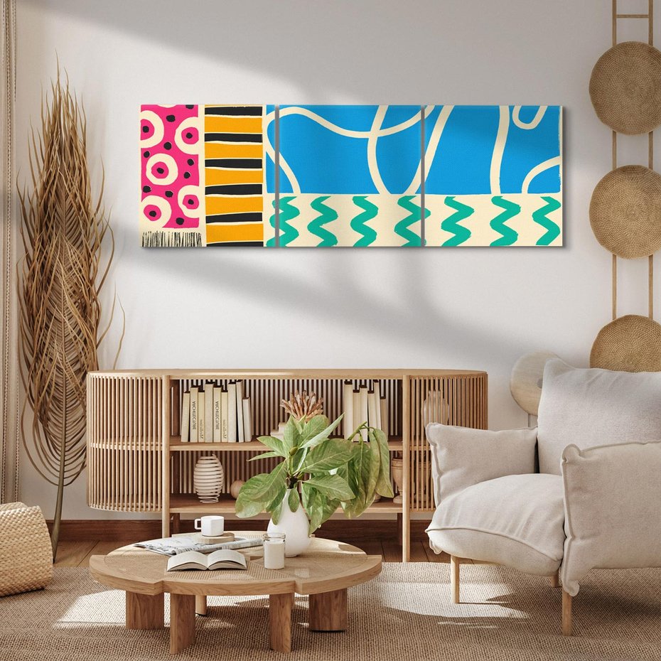 Obraz na płótnie 150x50 - Etno Boho - etno ornamenty, boho klimat