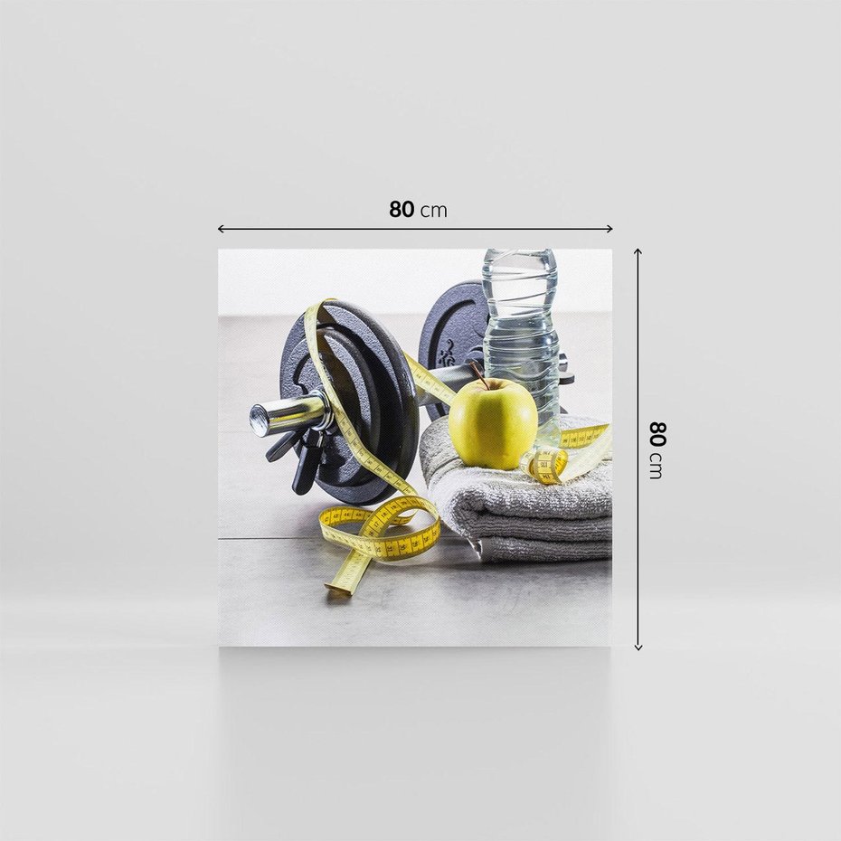 Obraz na płótnie 80x80 - Energiczna Fitnessowa Pasja - siłownia, fitness