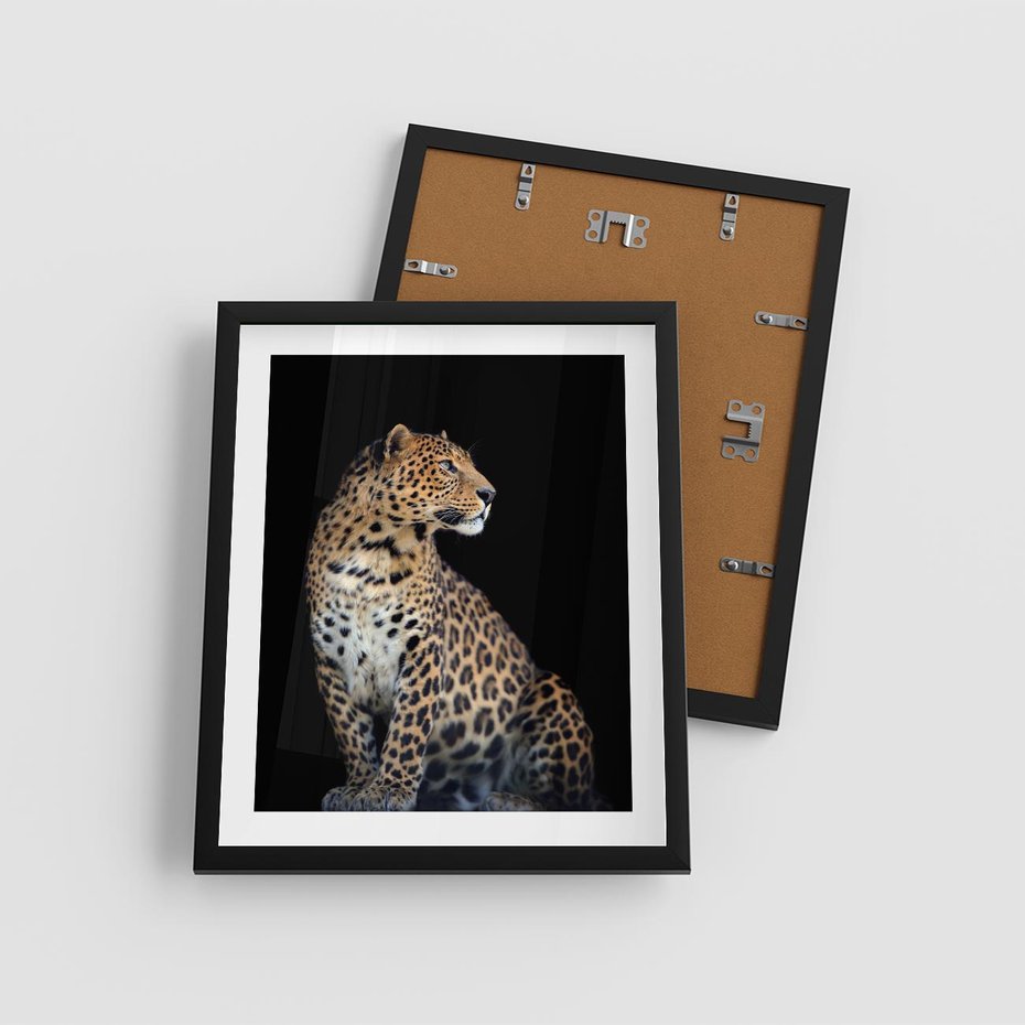 Plakat w ramie 40x50 - Elegancja Jaguarowej Pantery - jaguar, pantera - rama czarna