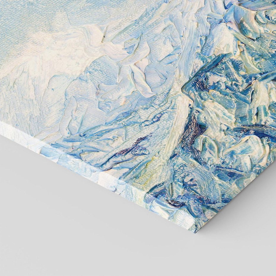 Obraz na płótnie 120x80 - Majestat Błękitnych Szczytów - olejny obraz, górski pejzaż