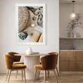 Plakat w ramie 40x50 - Przytulna Kompozycja Lifestyle - kompozycja lifestyle, wiklina - rama biała