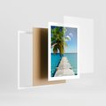 Plakat w ramie 30x40 - Hawajskie Palmy - palma, morze - rama biała