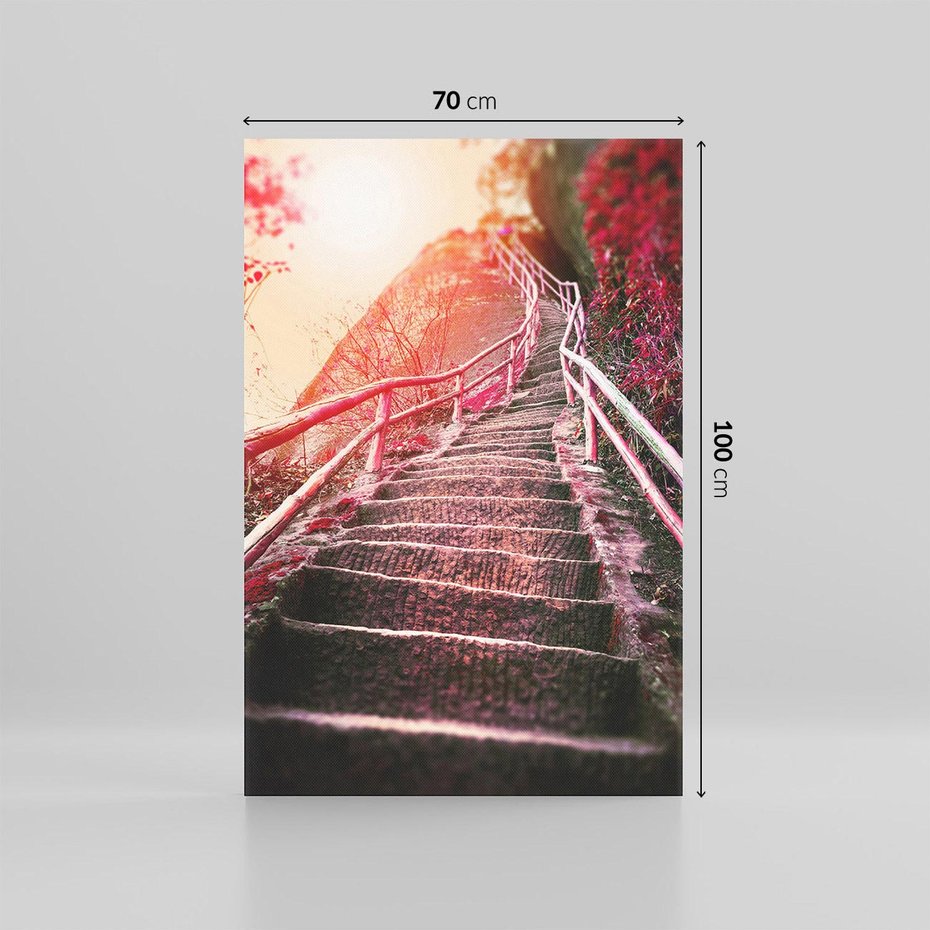 Obraz na płótnie 70x100 - Schody prowadzące do nieznanych ścieżek - schody, ścieżka