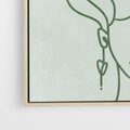 Obraz w ramie 50x50 - Spokojne Objęcia Natury - abstrakcja, zielony szkic - rama drewno