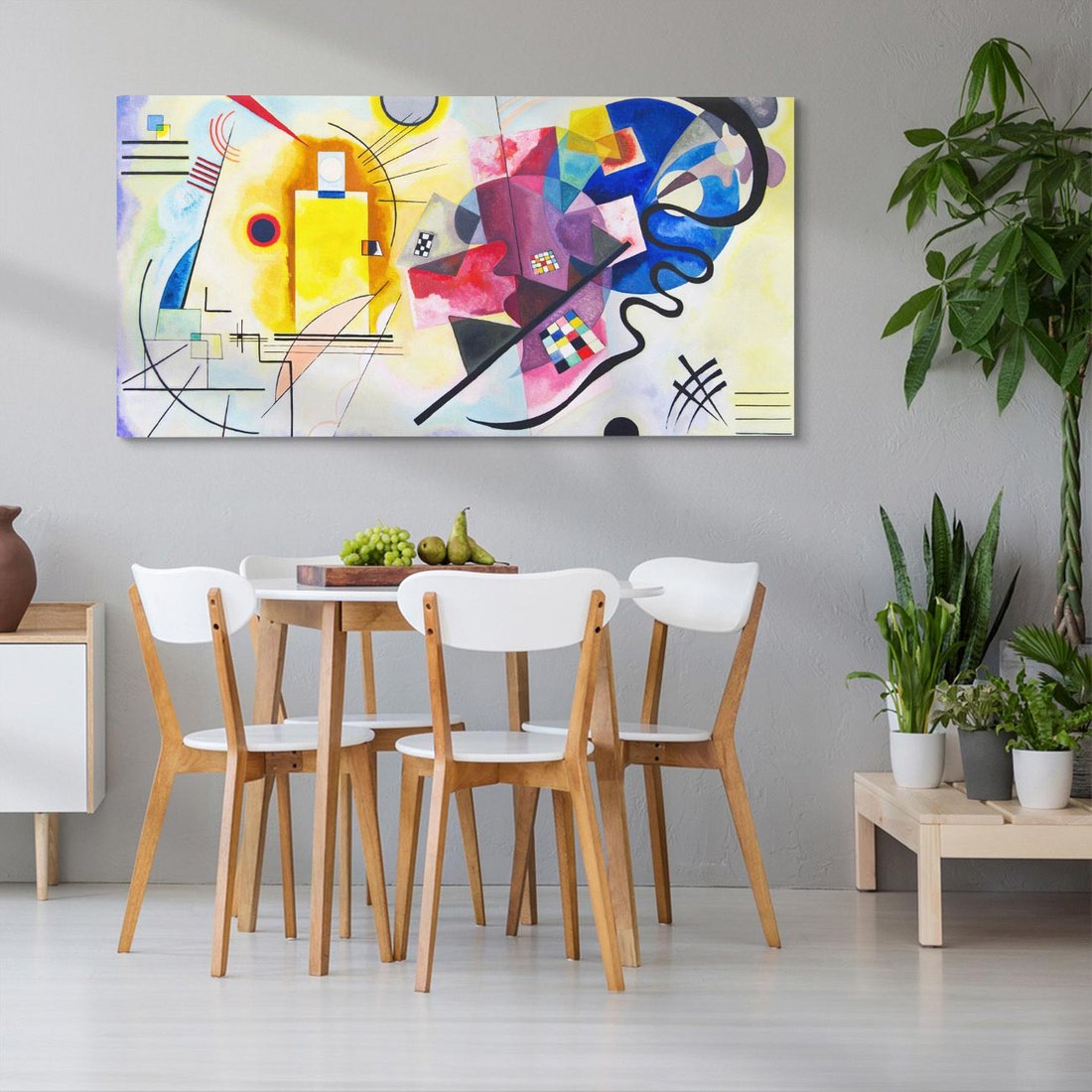 Obraz na płótnie 140x70 - "Żółty-Czerwony-Niebieski" Wassily Kandinsky - Reprodukcja - reprodukcja, obraz na płótnie