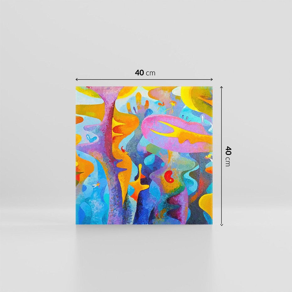 Obraz na płótnie 40x40 - Płomienne Tańce Abstrakcji - energetyczna abstrakcja, dziwne formy