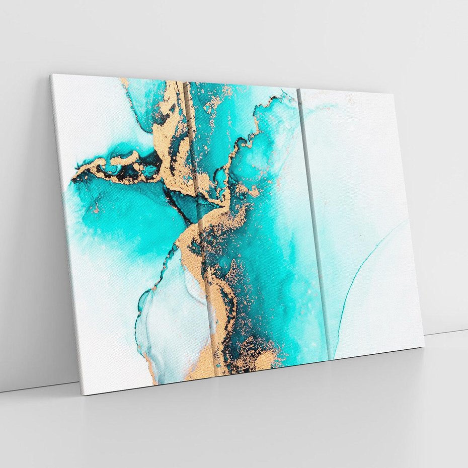 Obraz na płótnie 120x80 - Elegancja i Subtelność - marmur, złoto