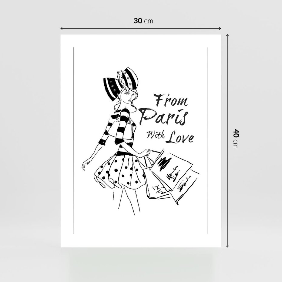 Plakat bez ramy 30x40 - Paryż - Miasto Romantycznej Grafiki - Paryż, Paris