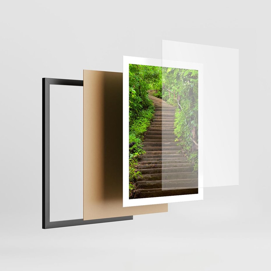 Plakat w ramie 50x70 - Magia Leśnej Ścieżki - ścieżka, w lesie - rama czarna