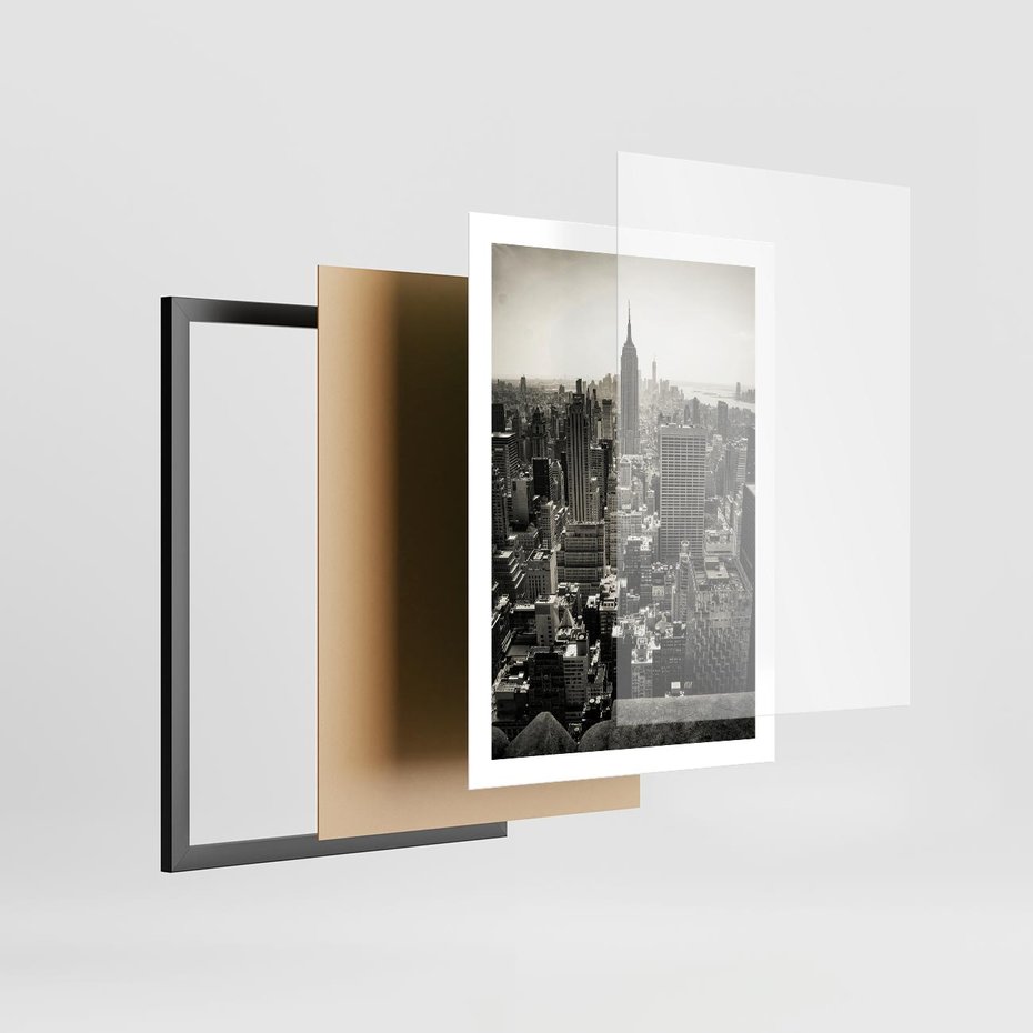 Plakat w ramie 50x70 - Dusza wielkiego miasta - Manhattan, Nowy Jork - rama czarna