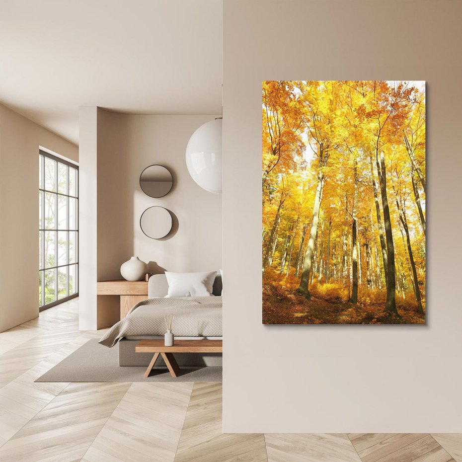 Obraz na płótnie 50x70 - Jesienny Las - Kolorowa Paleta Natury - jesień, drzewa