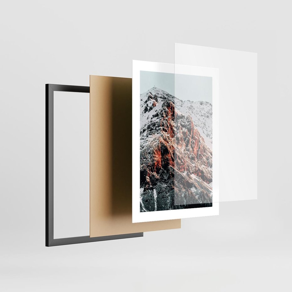 Plakat w ramie 30x40 - Zima na Szczycie - góry, zima - rama czarna