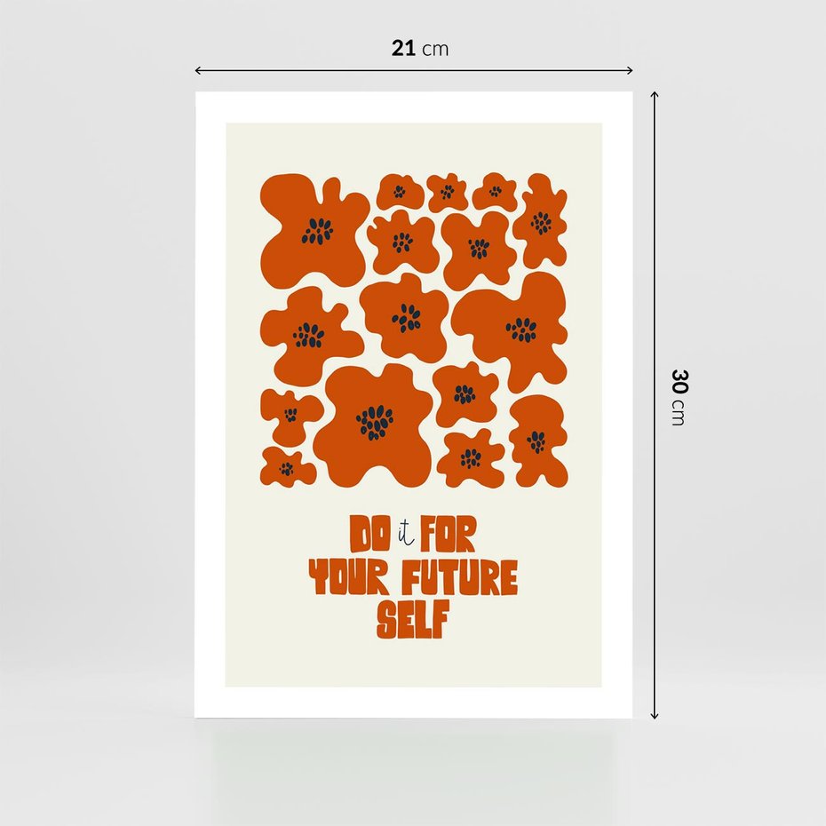 Plakat bez ramy 21x30 - Taniec Kolorowych Promieni - self care, kompozycja kwiaty