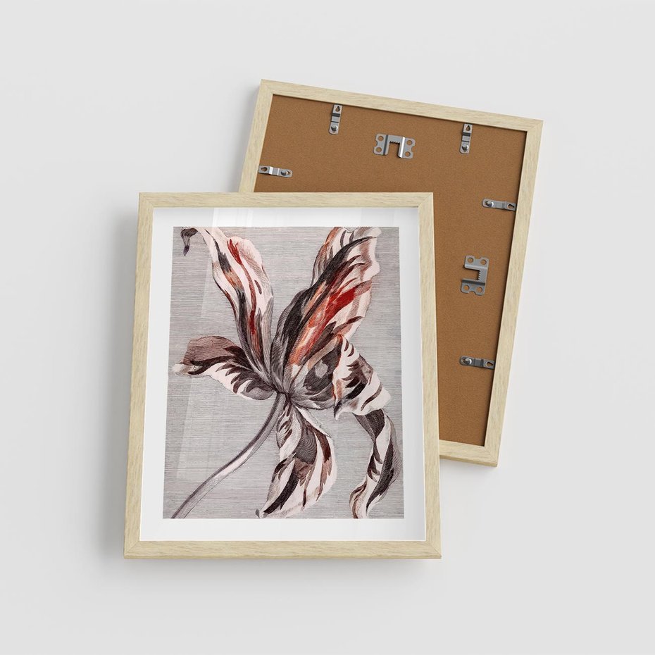 Plakat w ramie 40x50 - Graficzna Elegancja - nowoczesna sztuka, grafika - rama drewno