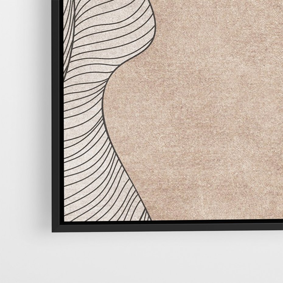 Obraz w ramie 50x70 - Symfonia uczuć i kształtów - delikatna kompozycja, falujące linie - rama czarna