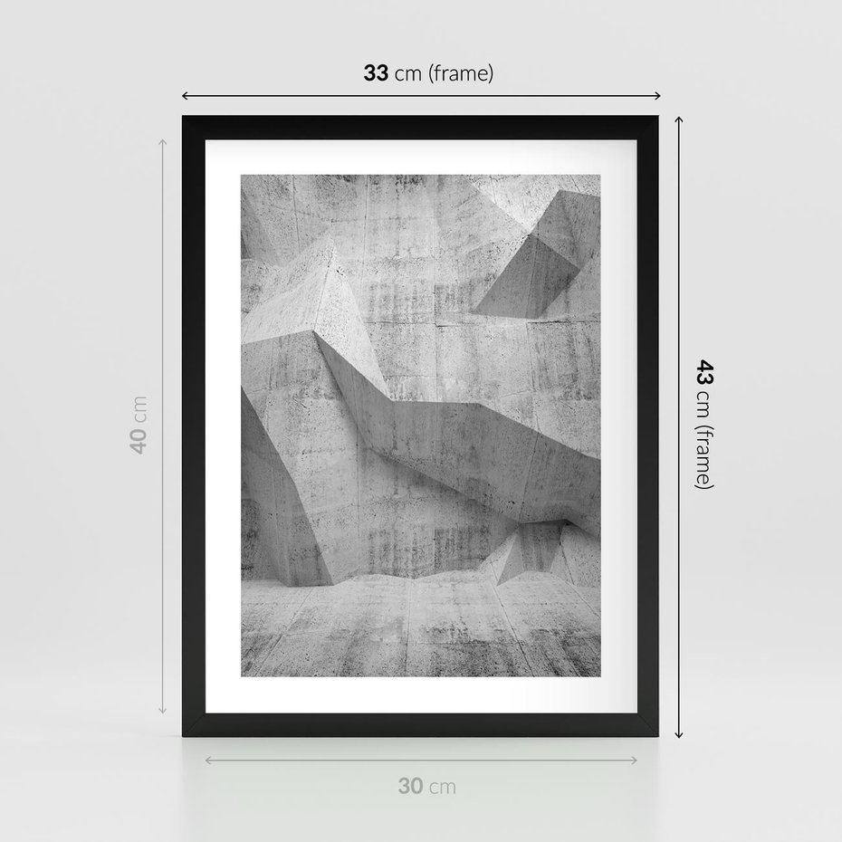 Plakat w ramie 30x40 - Geometryczna harmonia sztuki - geometria, sztuka - rama czarna