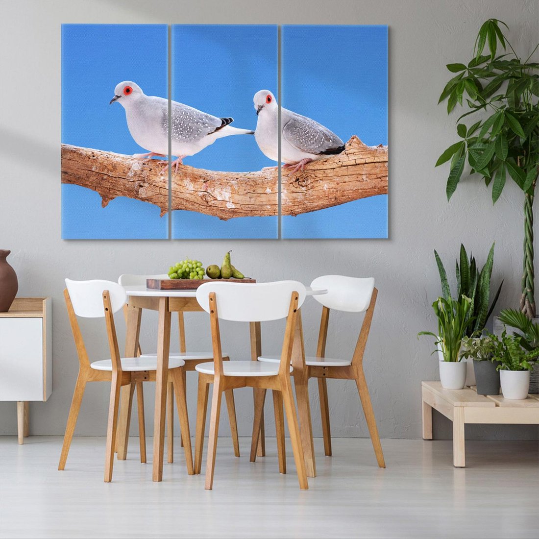 Obraz na płótnie 120x80 - Gołębie w locie - gołębie, gołąb