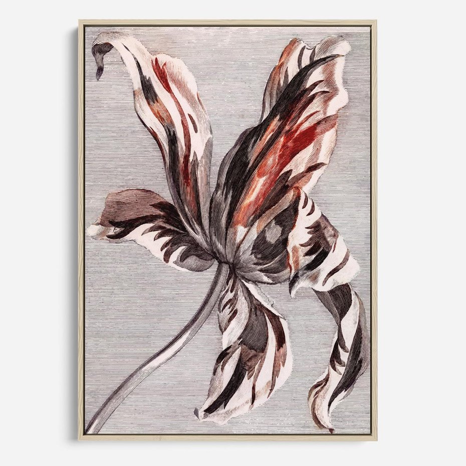 Obraz w ramie 80x120 - Graficzna Elegancja - nowoczesna sztuka, grafika - rama drewno