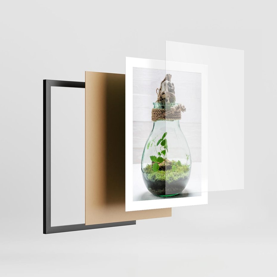 Plakat w ramie 30x40 - Żywioł Natury - liście, zieleń - rama czarna