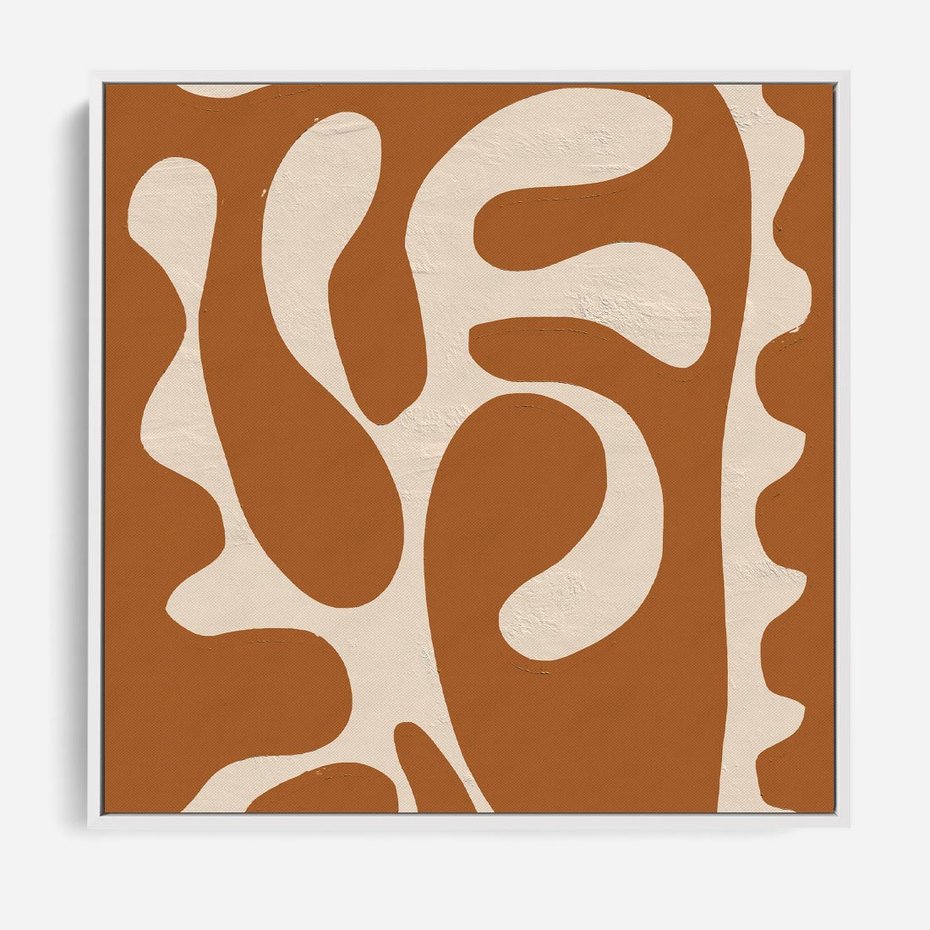 Obraz w ramie 50x50 - Wnętrza Akwarelowej Wyobraźni - abstrakcyjny obraz, plakat - rama biała