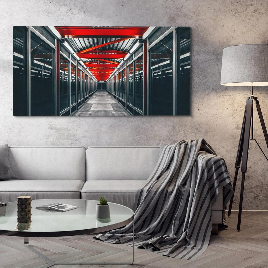 Obraz na płótnie 120x60 - Nieskończoność Przestrzeni - korytarz, perspektywa