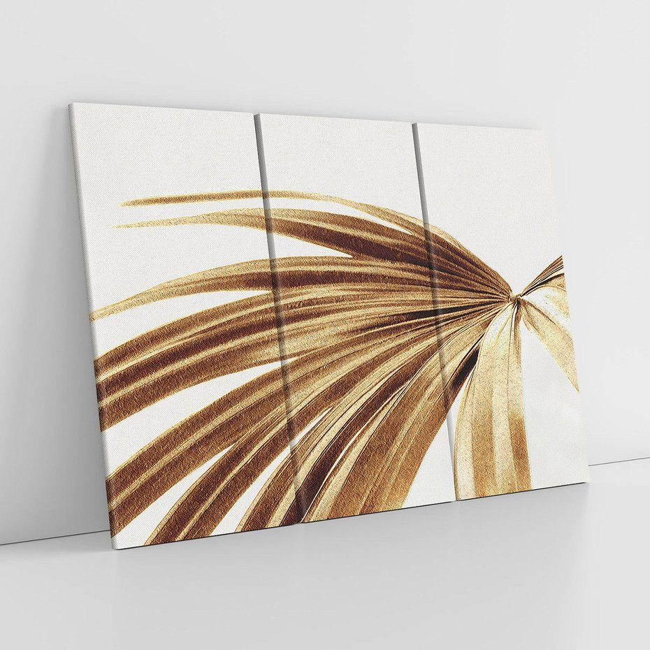 Obraz na płótnie 120x80 - Egzotyczny Blask - złote, liście