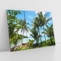 Obraz na płótnie 120x80 - Rajski wypoczynek - palmy, morze
