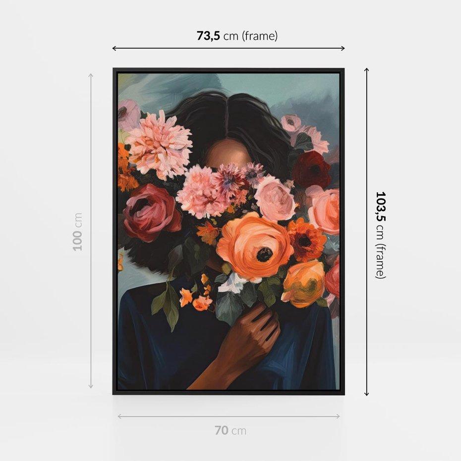 Obraz w ramie 70x100 - Ukryte Emocje - obraz, akwarela - rama czarna