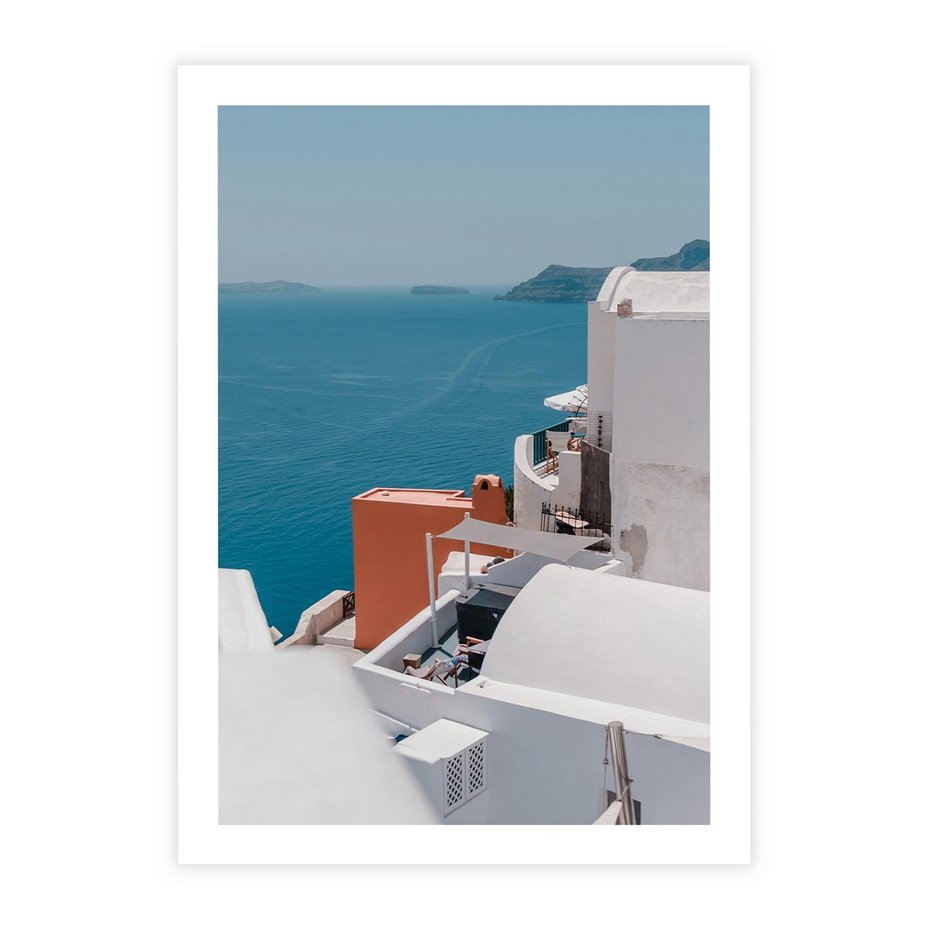 Plakat bez ramy 21x30 - Magiczna Wyspa na Twojej Ścianie - Santorini, wyspa