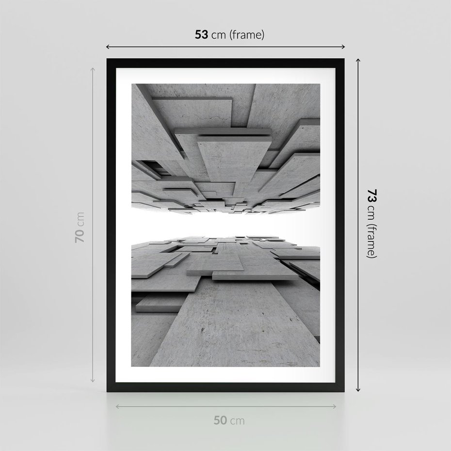 Plakat w ramie 50x70 - Architektura 3D - architektura, 3D - rama czarna