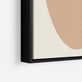 Obraz w ramie 70x100 - Beżowa Synergia - beżowa abstrakcyjna kompozycja, czarny akcent - rama czarna