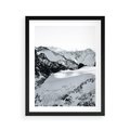 Plakat w ramie 40x50 - Biały Zimowy Pejzaż - góry w zimie, ośnieżone wysokie szczyty - rama czarna