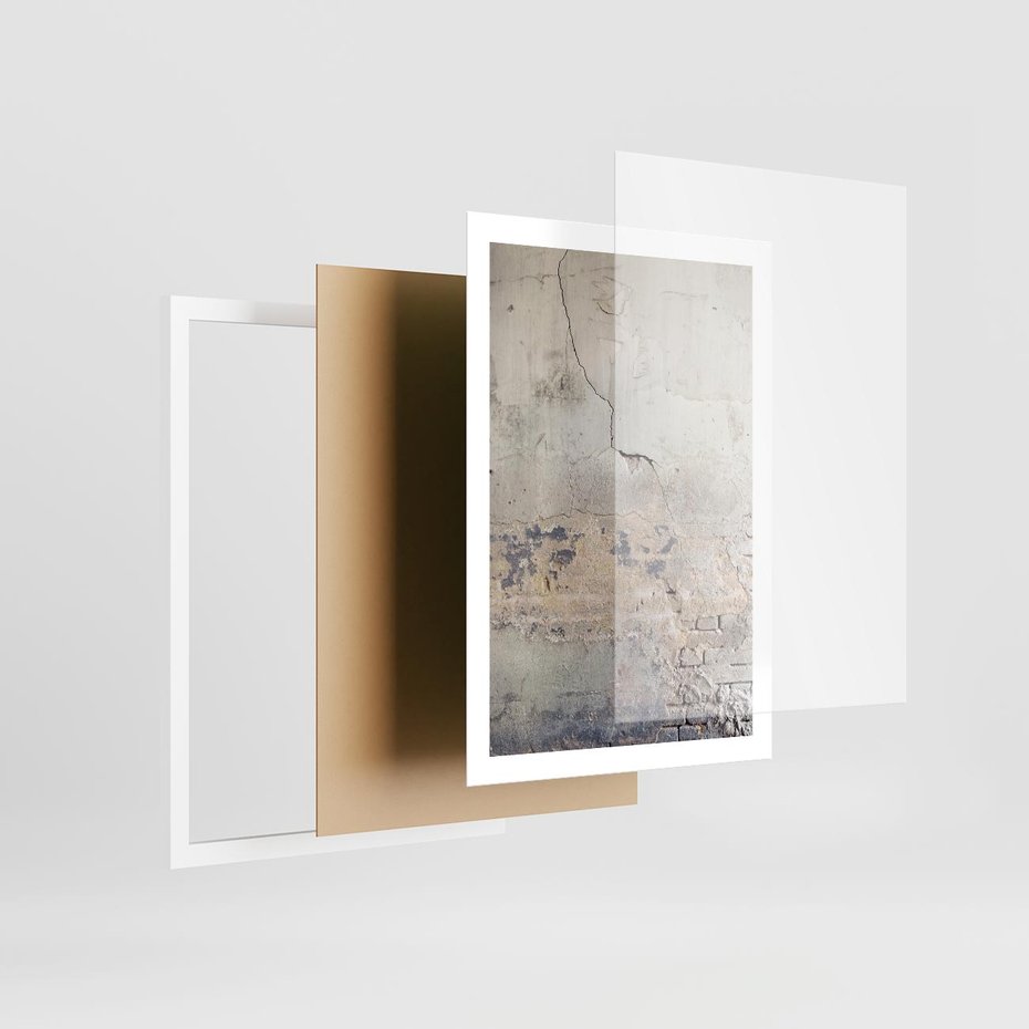 Plakat w ramie 50x70 - Surowość ściany z betonu - ściana, beton - rama biała
