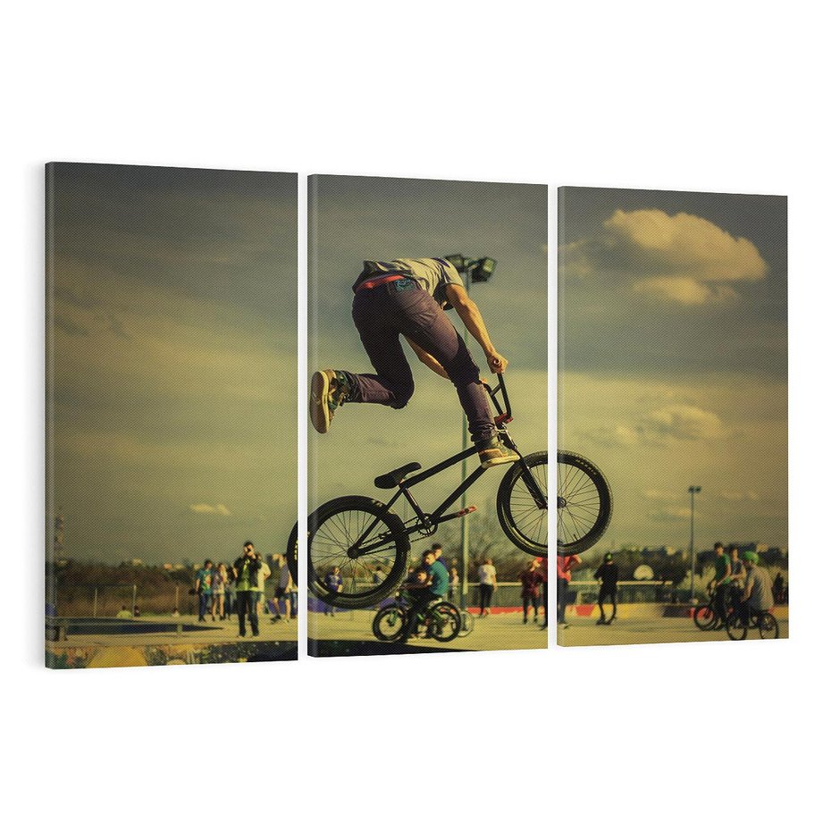 Obraz na płótnie 120x80 - "BMX - Sportowa Adrenalina - BMX, rower