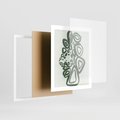 Plakat w ramie 40x50 - Migotliwe Widzenia Zieleni - zielona abstrakcja, zgaszona zieleń - rama biała