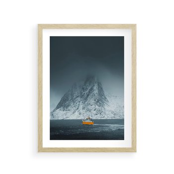 Plakat w ramie 40x50 - Skandynawski pejzaż - skadynawski, pejzaż - rama drewno