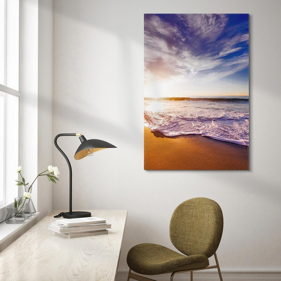 Obraz na płótnie 50x70 - Fale nad morzem - morze, plaża