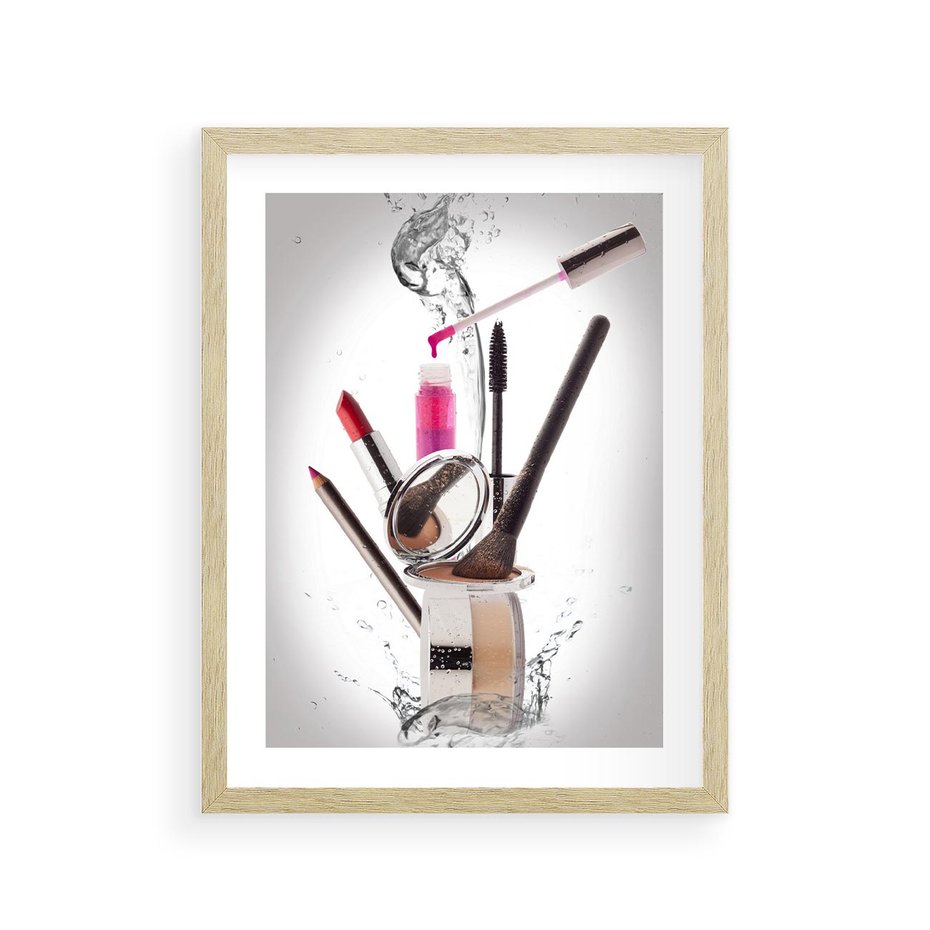 Plakat w ramie 30x40 - Moda, makijaż i relaks - moda, makijaż - rama drewno