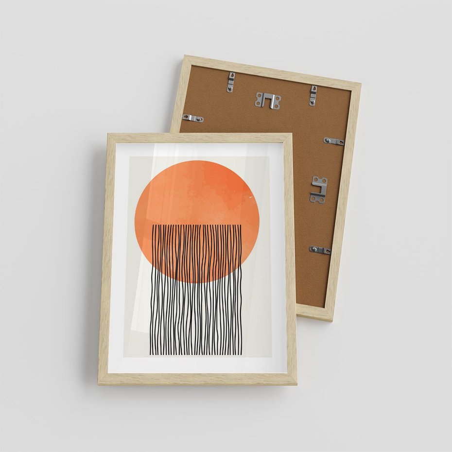 Plakat w ramie 30x40 - Echa Wyobraźni - koło, boho styl - rama drewno