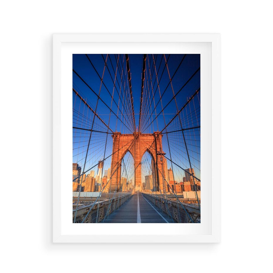 Plakat w ramie 40x50 - Most architektoniczne arcydzieło - most, architektura - rama biała