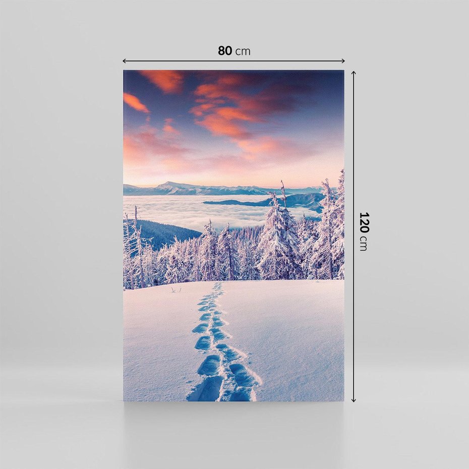 Obraz na płótnie 80x120 - Górska harmonia - zima, góry