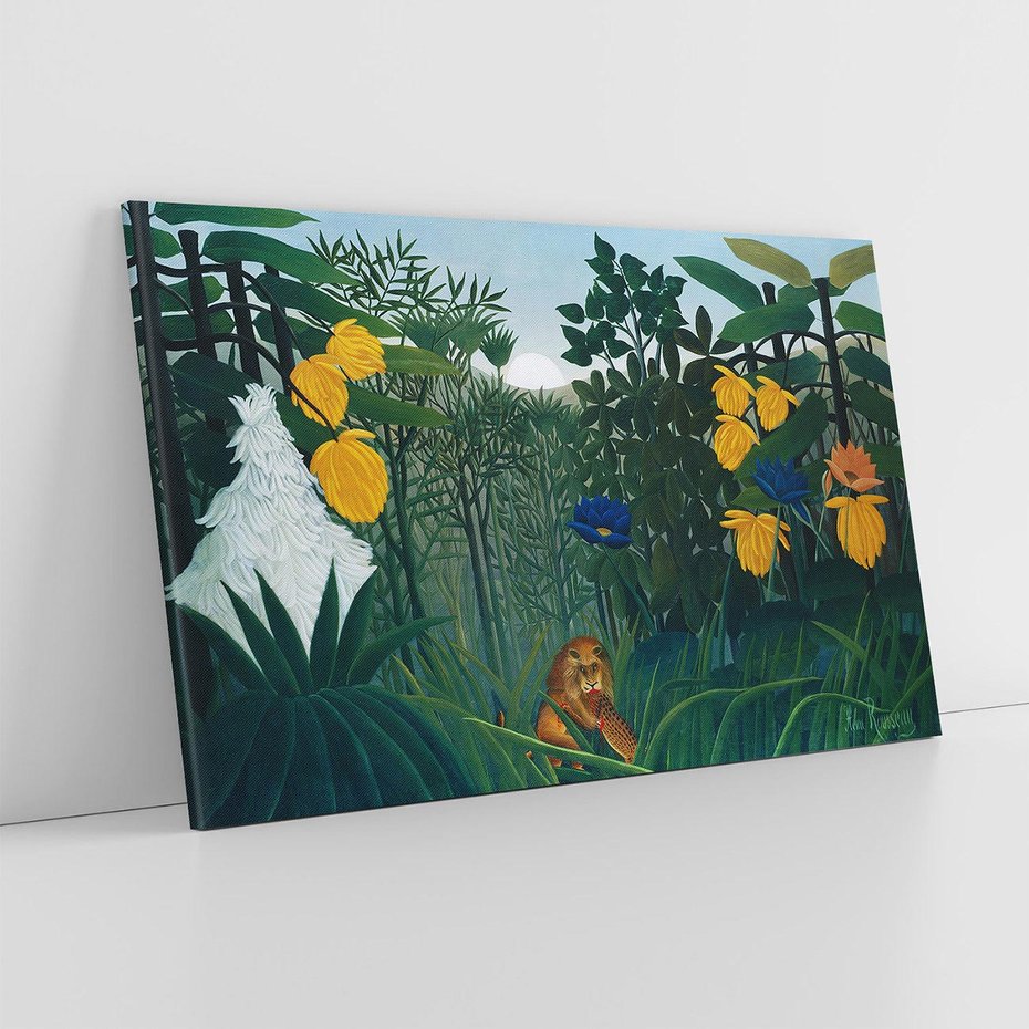 Obraz na płótnie 70x50 - "Uczta Lwa" (1907) Henri Rousseau - Reprodukcja - reprodukcja, obraz na płótnie