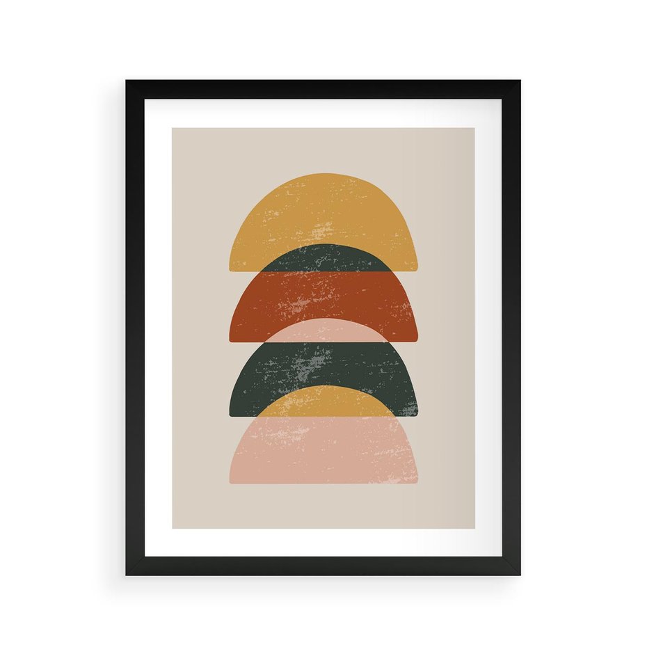 Plakat w ramie 40x50 - Energetyczne Wzory - nowoczesny plakat, abstrakcyjne kształty - rama czarna