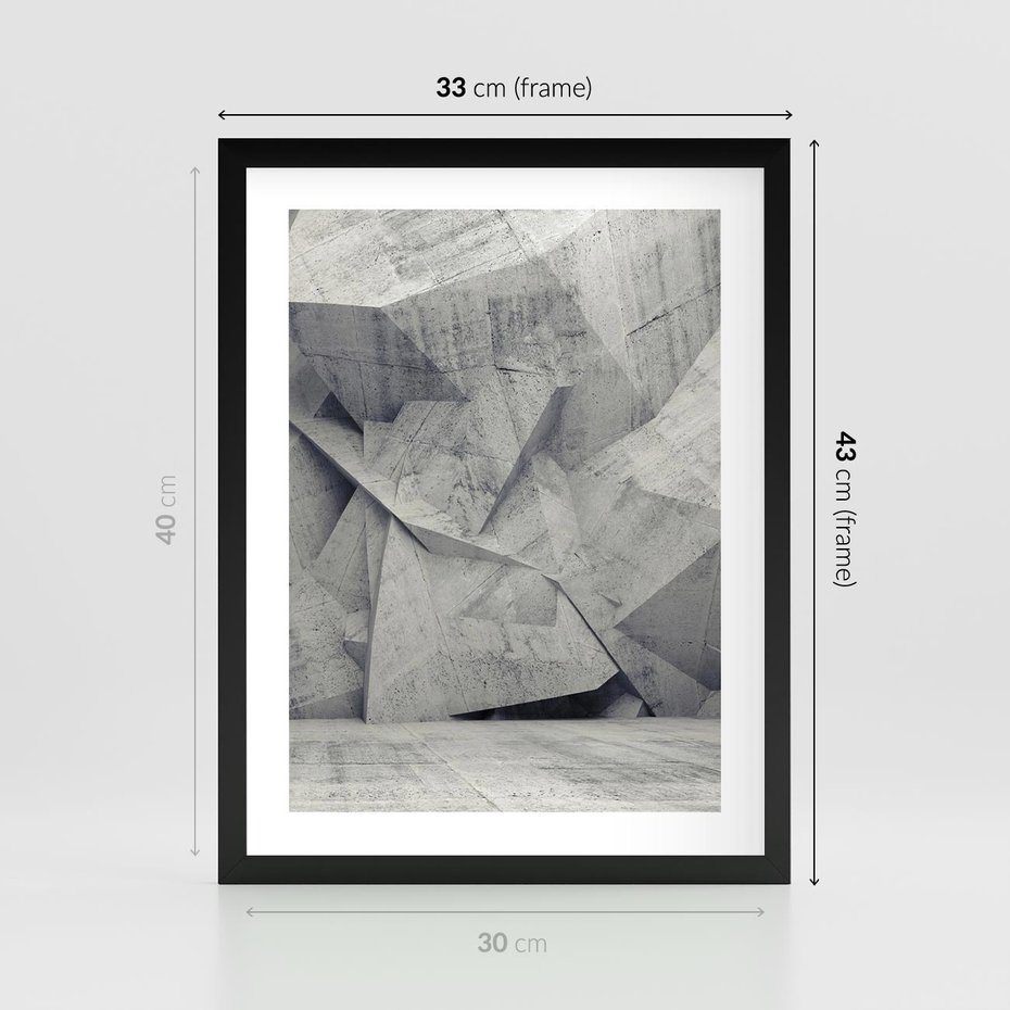 Plakat w ramie 30x40 - Architektura w trójwymiarowym wymiarze - architektura, 3D - rama czarna