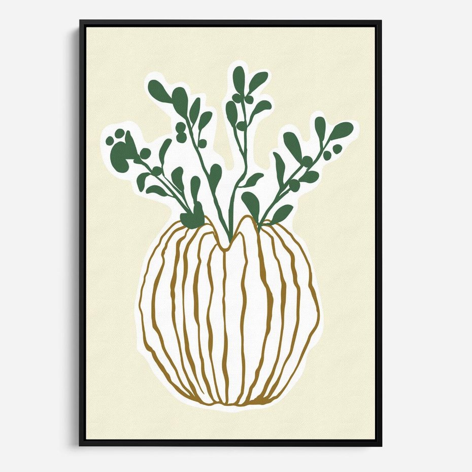 Obraz w ramie 50x70 - Przenikające Formy - abstrakcyjny plakat, kwiaty - rama czarna