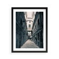 Plakat w ramie 40x50 - Odkryj tajemnice miasta - uliczka, perspektywa - rama czarna