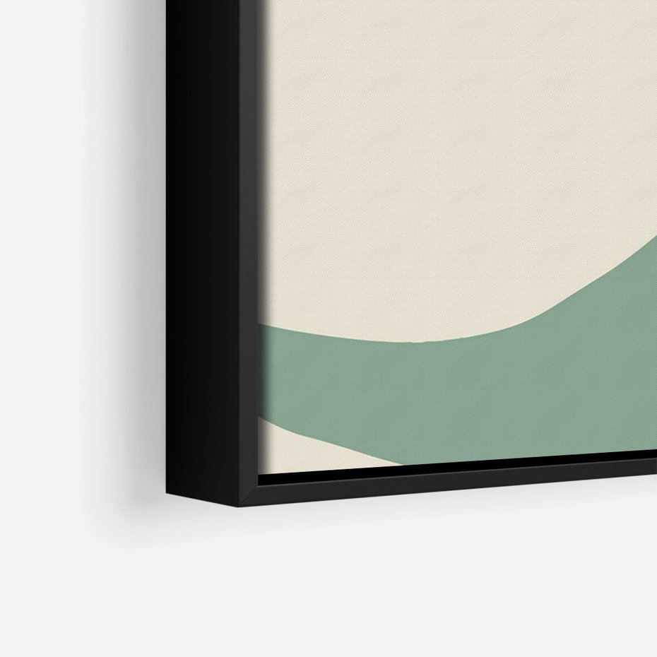 Obraz w ramie 70x100 - Granice Akwareli - abstrakcyjny minimalistyczny obraz, zielona papryczka - rama czarna