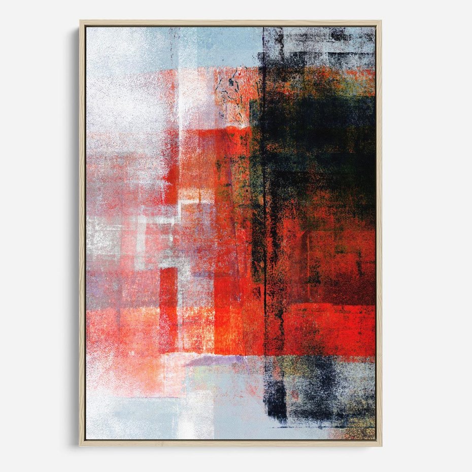 Obraz w ramie 50x70 - Burza Emocji - wyrazista abstrakcyjna sztuka, dramatyzm - rama drewno