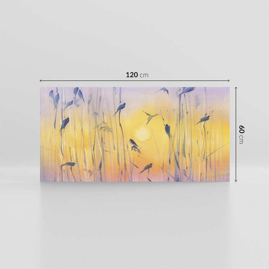 Obraz na płótnie 120x60 - Mistyka Poranka nad Szuwaram - wschód słońca w szuwarach, trawy